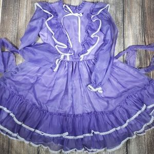 Vintage Martha's Miniatures purple lace ruffle dress youth 10